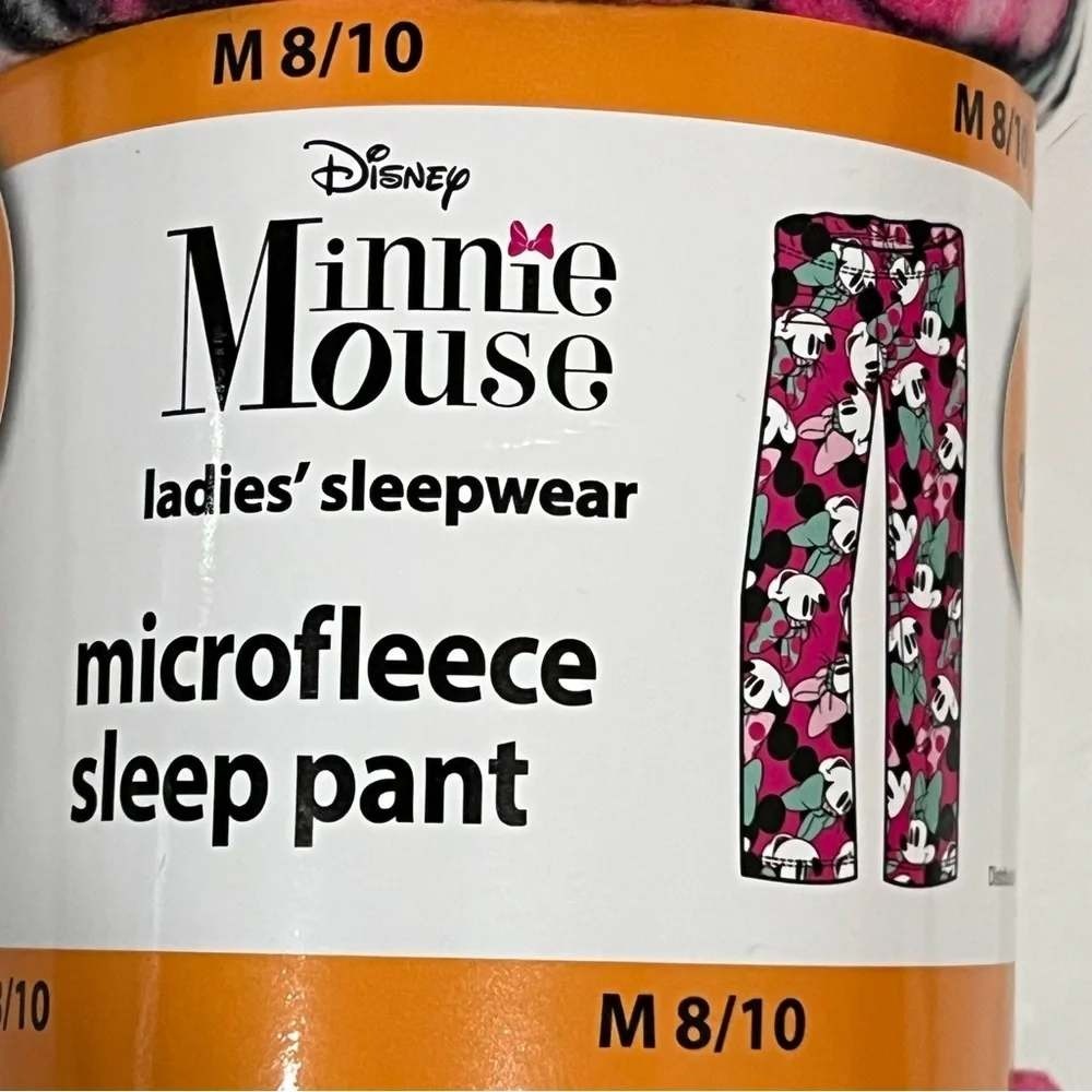 Disney Minnie Mouse Microfleece Sleep Pants Pink M 8/10 Women Pajama Bottoms